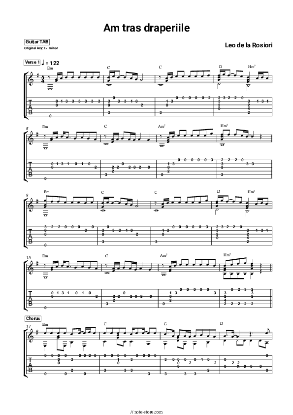 Am tras draperiile - Leo de la Rosiori Tabs - Guitar.Tabs