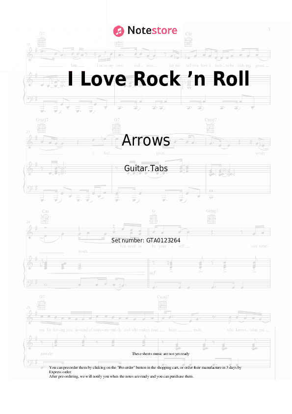 I Love Rock ’n Roll - Arrows Tabs - Guitar.Tabs