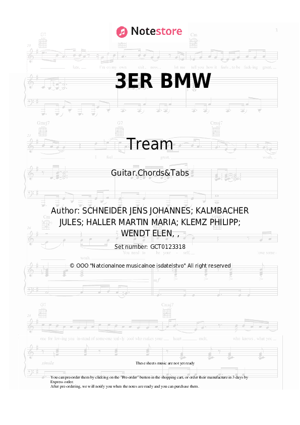 3ER BMW - Tream Chords and Tabs - Guitar.Chords&Tabs