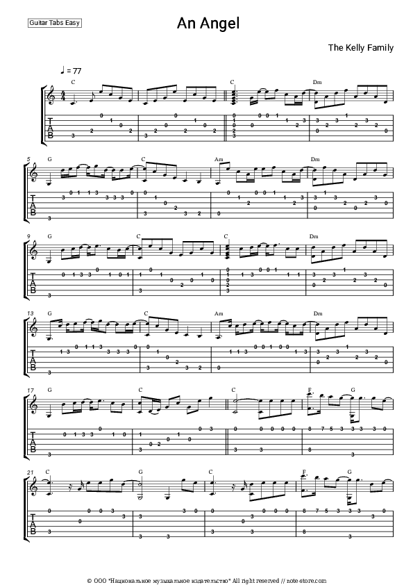An Angel - The Kelly Family Tabs Easy - Guitar.Tab.Easy
