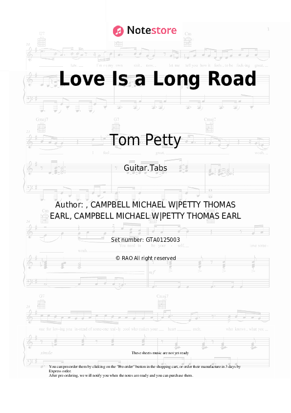 Love Is a Long Road - Tom Petty Tabs - Guitar.Tabs