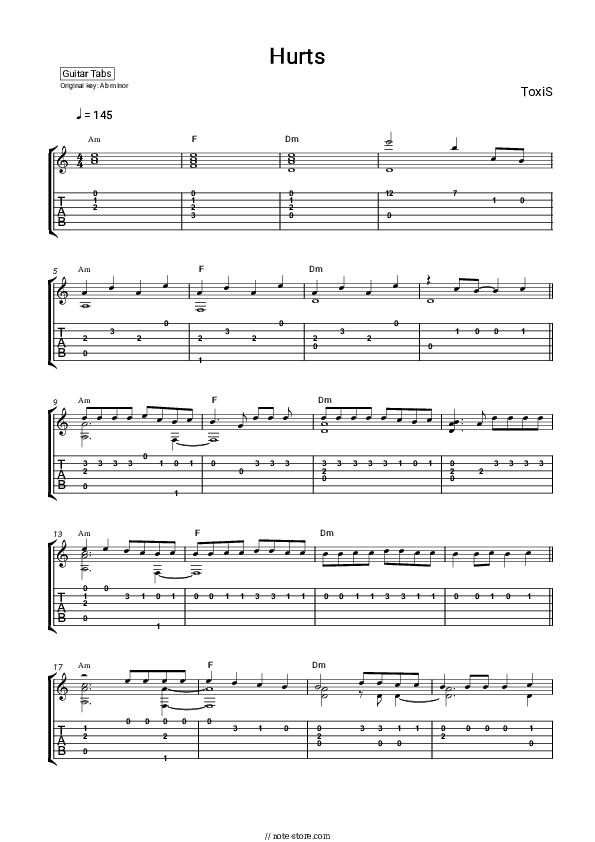 Hurtz - Toxi$ Tabs - Guitar.Tabs