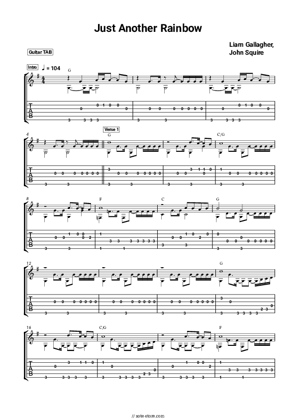 Just Another Rainbow - Liam Gallagher, John Squire Tabs - Guitar.Tabs