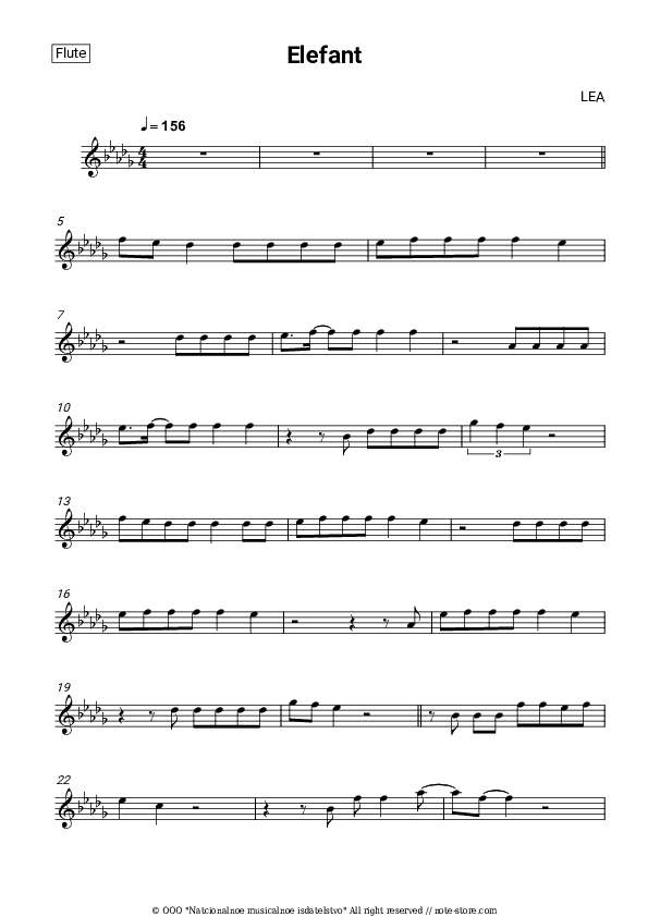 Elefant - LEA Flute Sheet Music - Flute