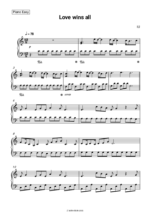 Love wins all - IU Piano Sheet Music Easy - Piano.Easy