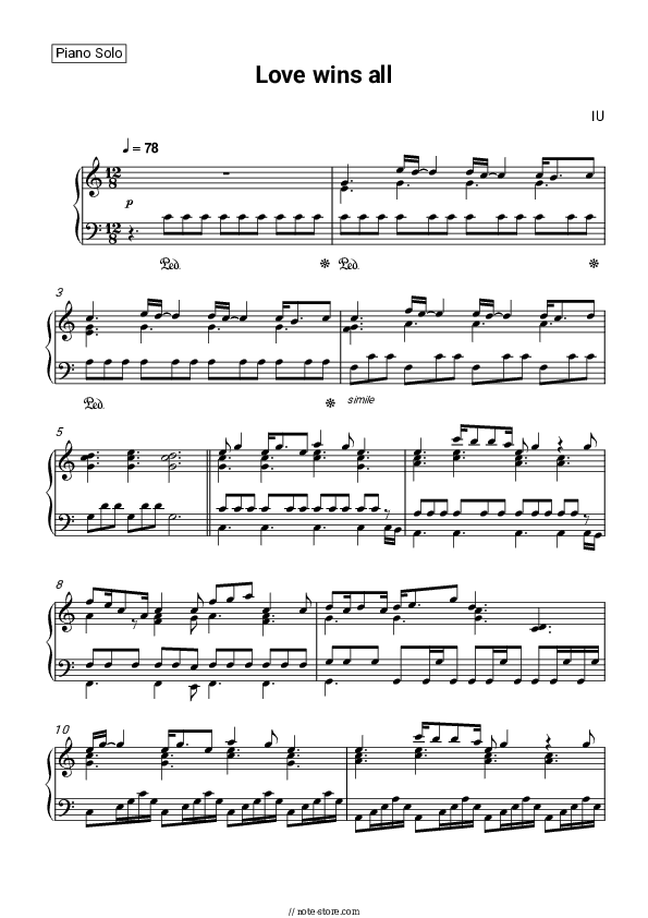 Love wins all - IU Piano Sheet Music - Piano.Solo