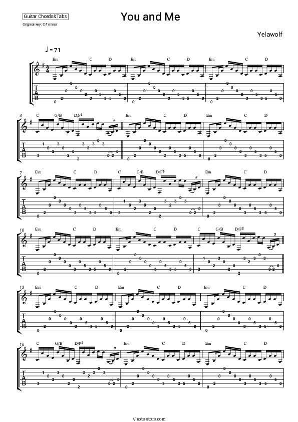 You and Me - Yelawolf Chords and Tabs - Guitar.Chords&Tabs