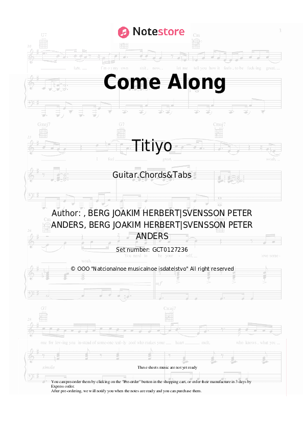 Come Along - Titiyo Chords and Tabs - Guitar.Chords&Tabs