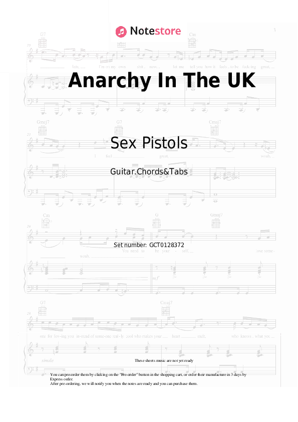 Anarchy In The UK - Sex Pistols Chords and Tabs - Guitar.Chords&Tabs