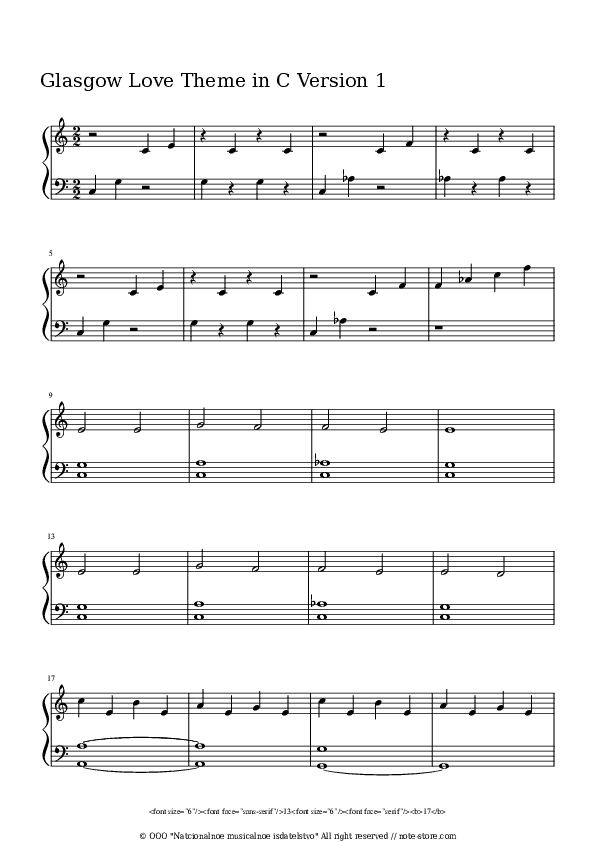 Glasgow Love Theme (Love Actually Soundtrack) - Craig Armstrong Piano Sheet Music - Piano.Solo