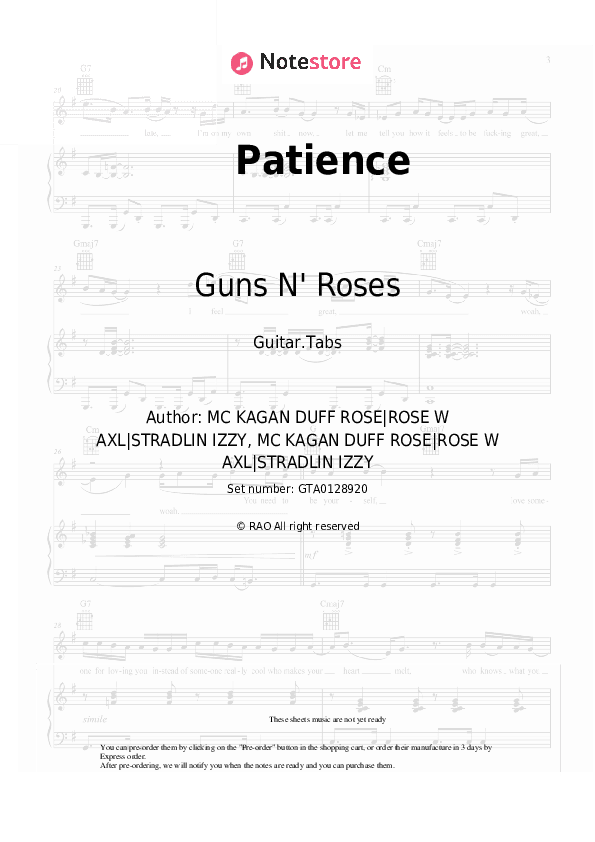 Patience - Guns N' Roses Tabs - Guitar.Tabs