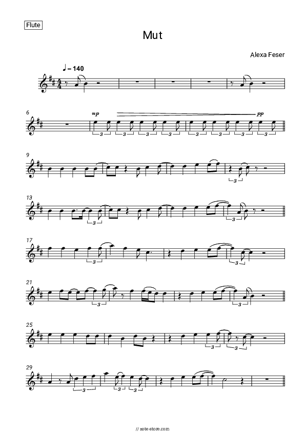 Mut - Alexa Feser Flute Sheet Music - Flute