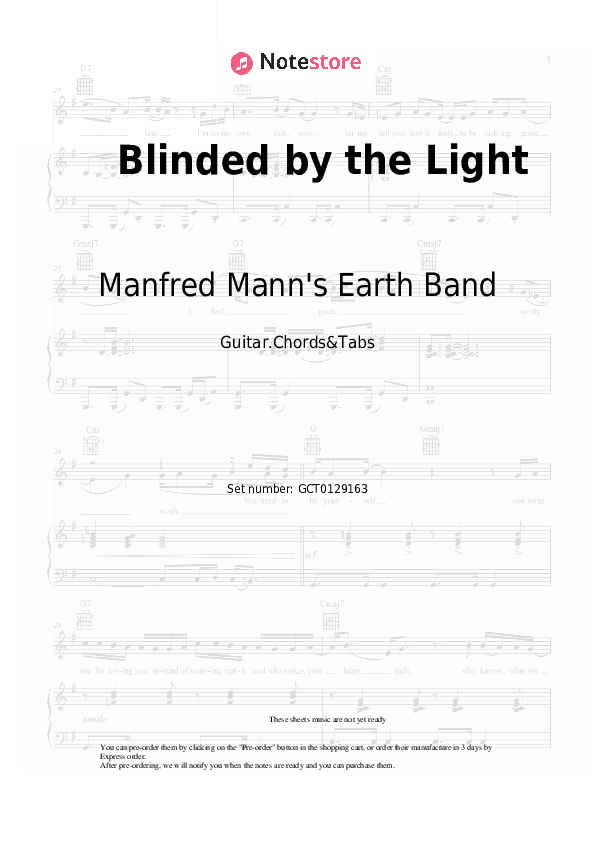 Blinded by the Light - Manfred Mann's Earth Band Chords and Tabs - Guitar.Chords&Tabs
