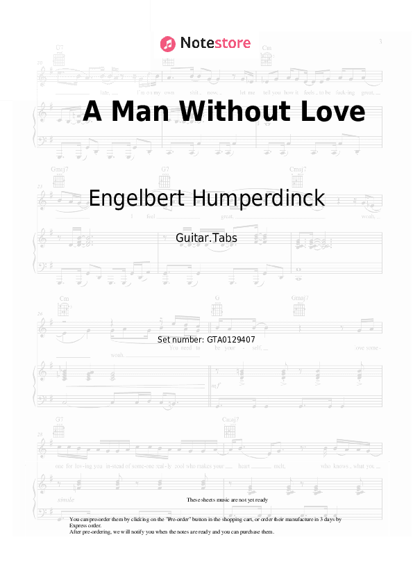 A Man Without Love - Engelbert Humperdinck Tabs - Guitar.Tabs