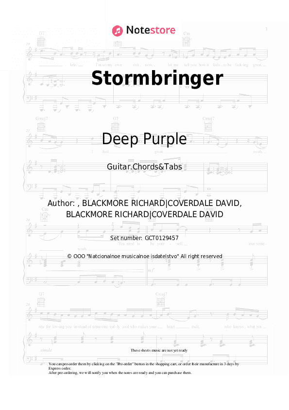 Stormbringer - Deep Purple Chords and Tabs - Guitar.Chords&Tabs
