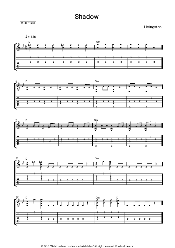 Shadow - Livingston Tabs - Guitar.Tabs