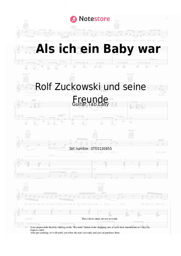 Als ich ein Baby war - Rolf Zuckowski und seine Freunde Tabs Easy - Guitar.Tab.Easy