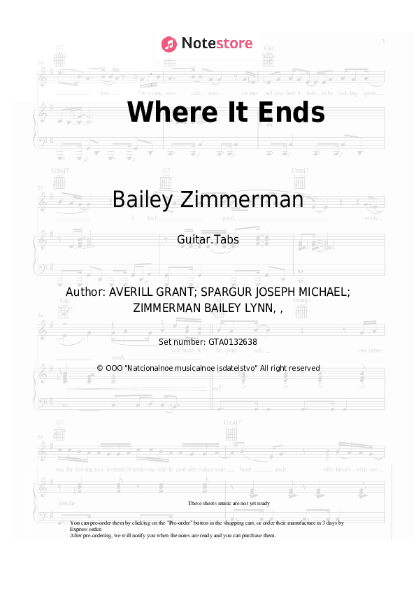Where It Ends - Bailey Zimmerman Tabs - Guitar.Tabs