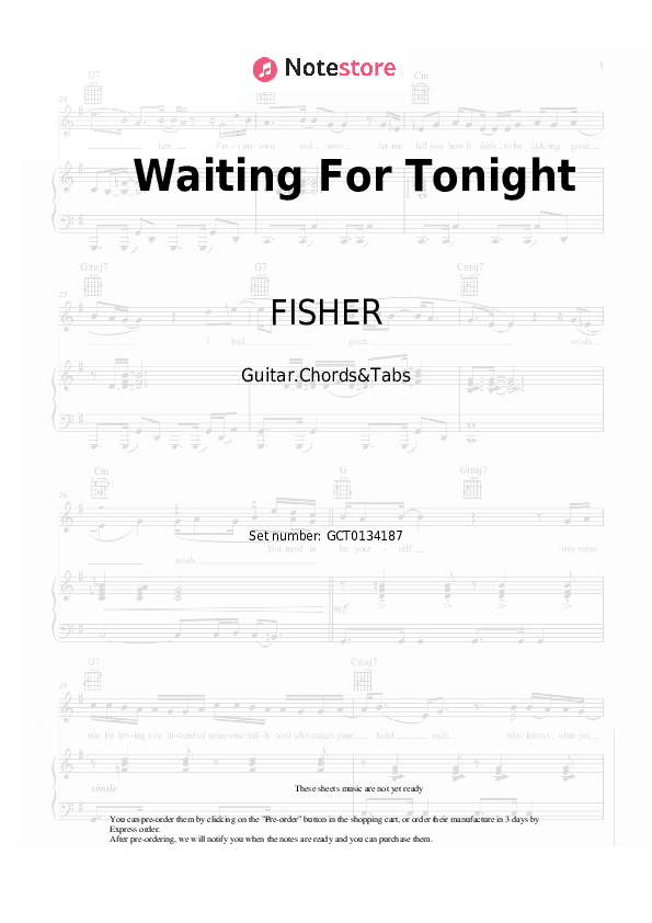 Waiting For Tonight - FISHER, Jennifer Lopez Chords and Tabs - Guitar.Chords&Tabs