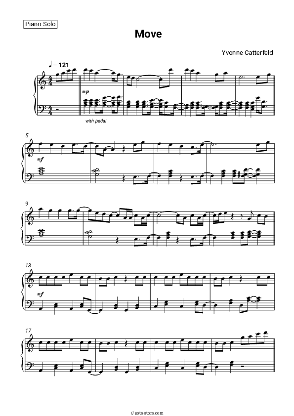 Move - Yvonne Catterfeld Piano Sheet Music - Piano.Solo