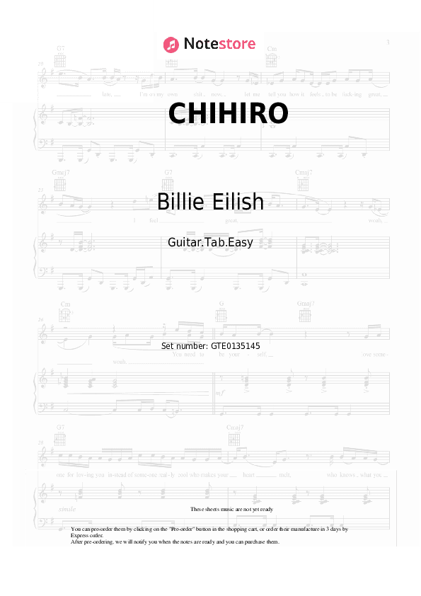 CHIHIRO - Billie Eilish Tabs Easy - Guitar.Tab.Easy