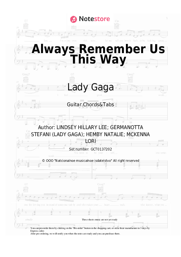 Always Remember Us This Way - Lady Gaga Chords and Tabs - Guitar.Chords&Tabs