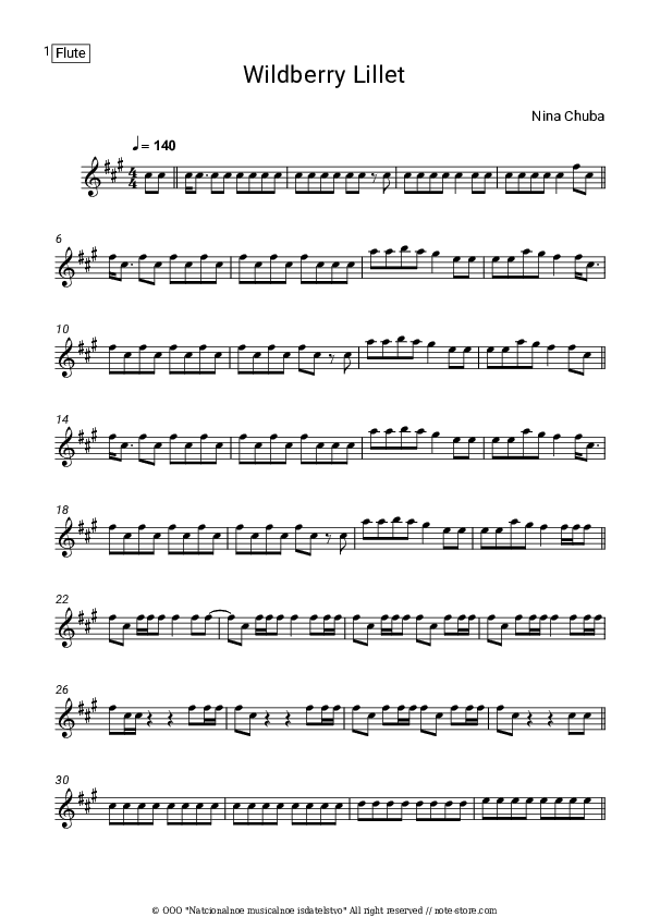 Wildberry Lillet - Nina Chuba Flute Sheet Music - Flute