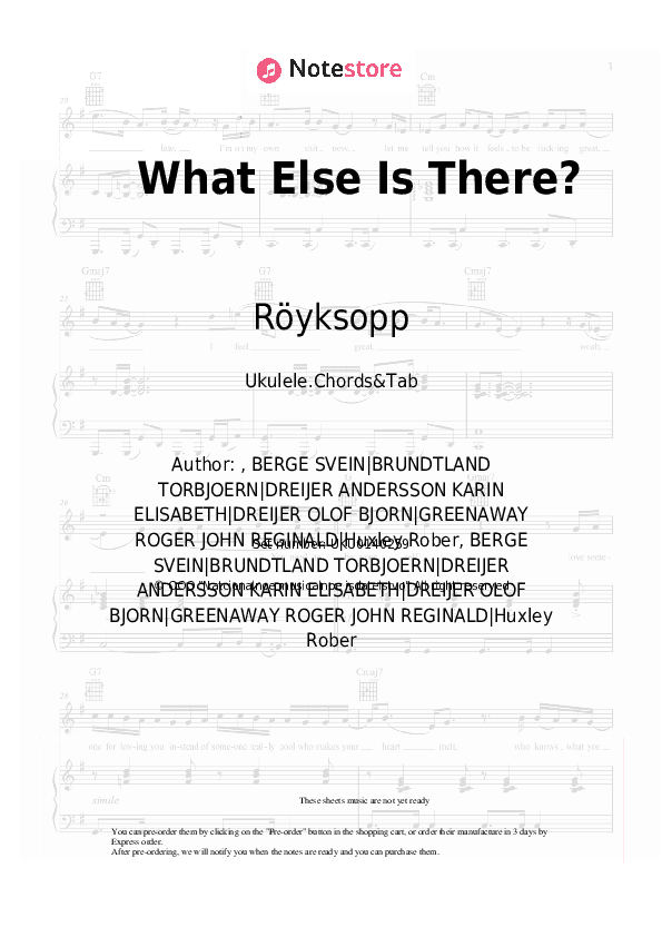 What Else Is There? - Röyksopp Ukulele Sheet Music - Ukulele.Chords&Tab