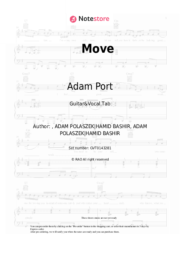 Move - Adam Port, Stryv, Keinemusik, Orso, Malachiii Chords and Voice - Guitar&Vocal.Tab