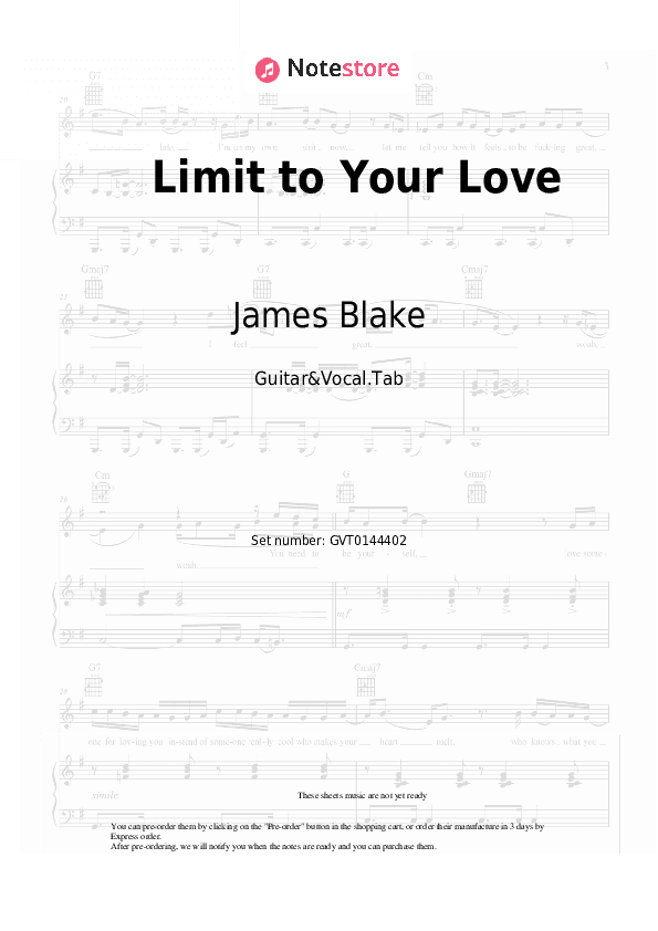 Limit to Your Love - James Blake Chords and Voice - Guitar&Vocal.Tab