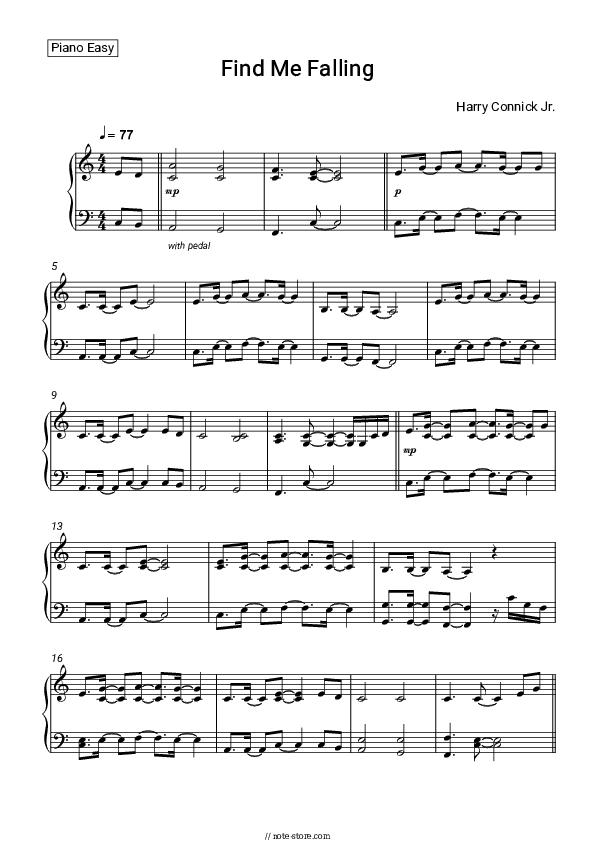 Find Me Falling - Harry Connick Jr. Piano Sheet Music Easy - Piano.Easy