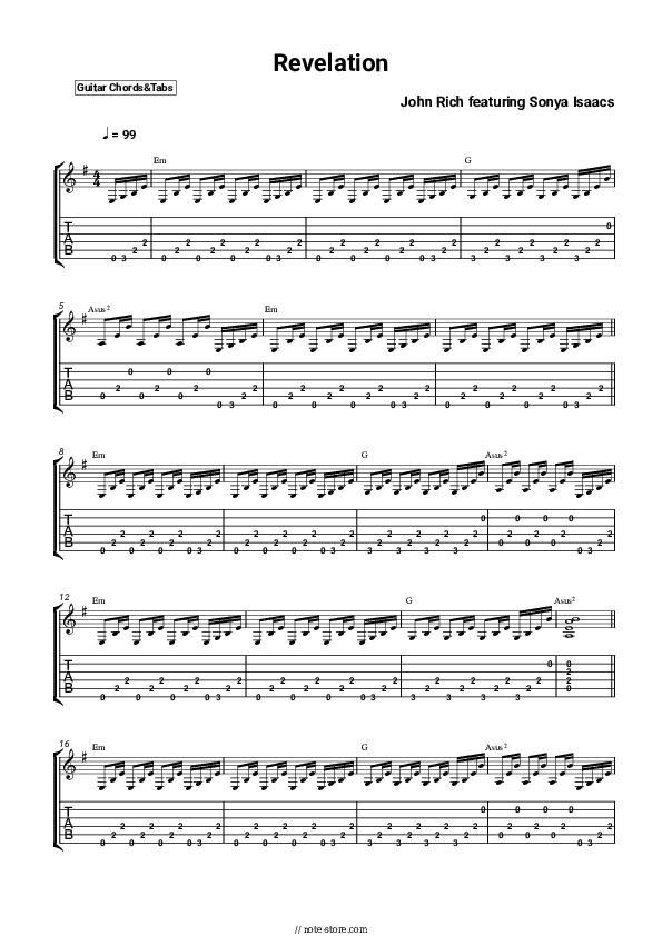 Revelation - John Rich, Sonya Isaacs Chords and Tabs - Guitar.Chords&Tabs