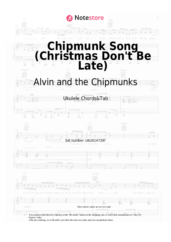 Chipmunk Song (Christmas Don't Be Late) - Alvin and the Chipmunks Ukulele Sheet Music - Ukulele.Chords&Tab