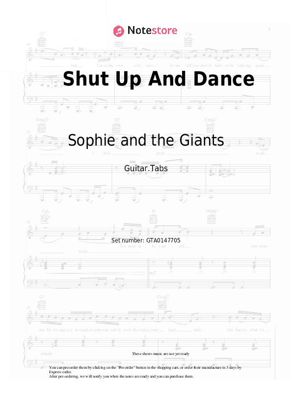 Shut Up And Dance - Sophie and the Giants Tabs - Guitar.Tabs