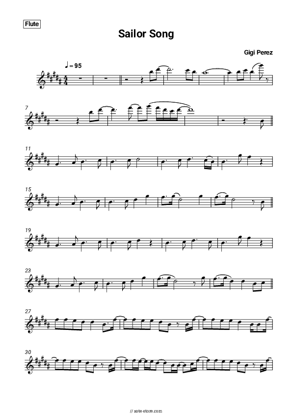 Sailor Song - Gigi Perez Flute Sheet Music - Flute