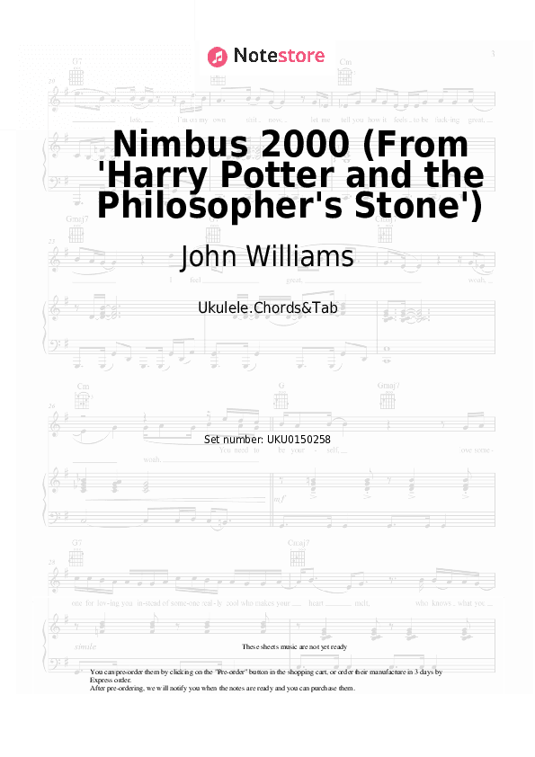 Nimbus 2000 (From 'Harry Potter and the Philosopher's Stone') - John Williams Ukulele Sheet Music - Ukulele.Chords&Tab