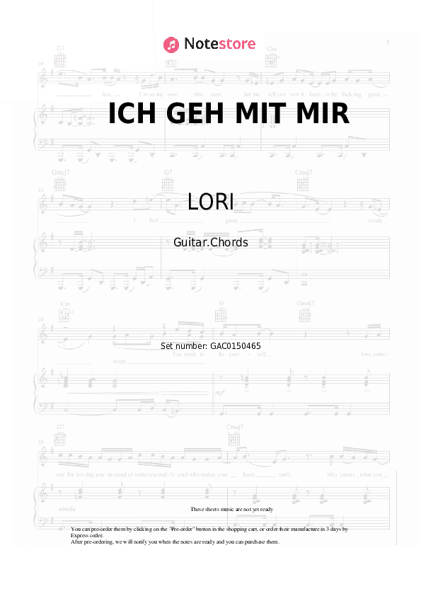 ICH GEH MIT MIR - LORI Chords - Guitar.Chords