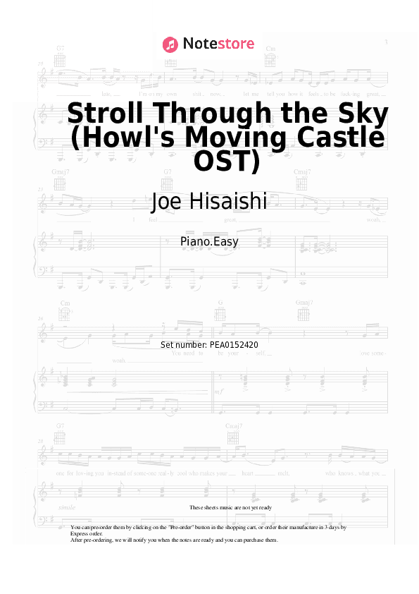 The Merry Light Cavalrymen (Howl's Moving Castle OST) - Joe Hisaishi Piano Sheet Music Easy - Piano.Easy