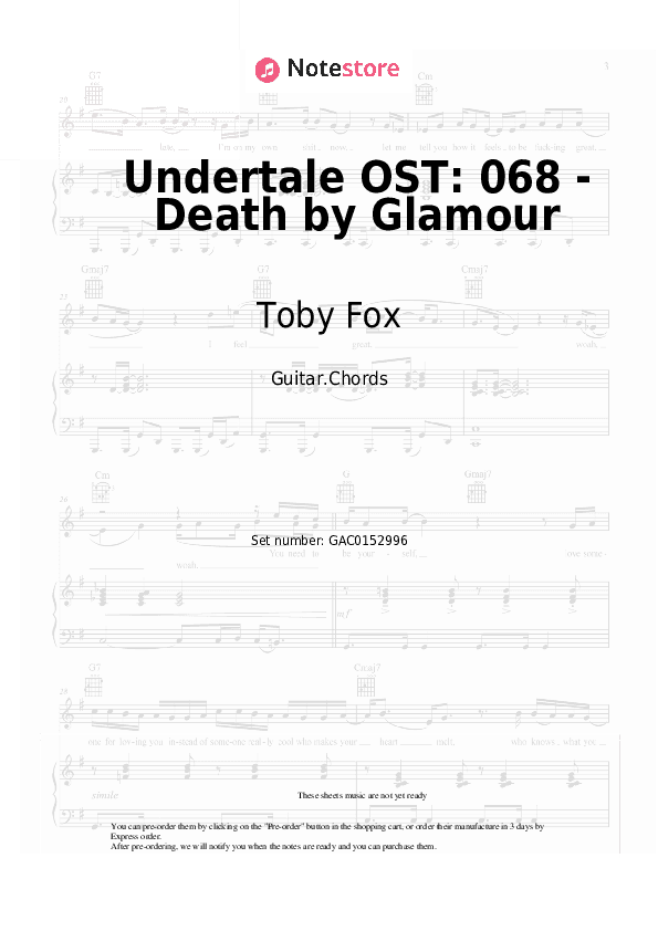 Undertale OST: 068 - Death by Glamour - Toby Fox Chords - Guitar.Chords