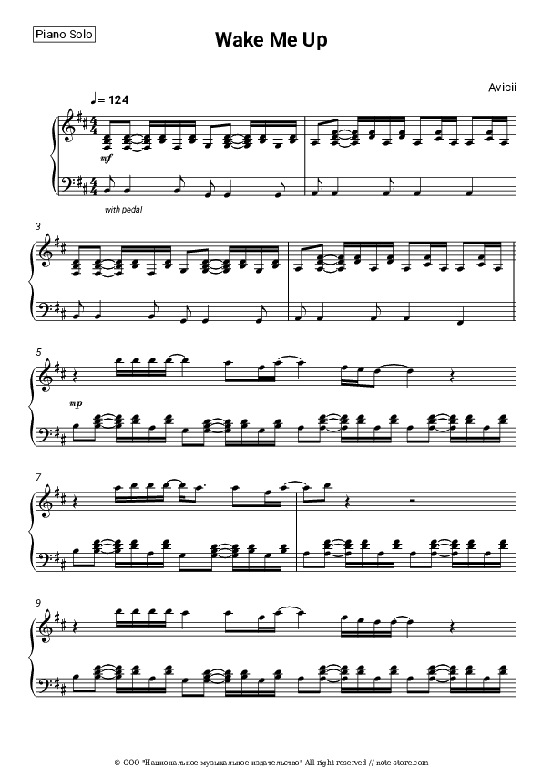 Wake Me Up - Avicii Piano Sheet Music - Piano.Solo