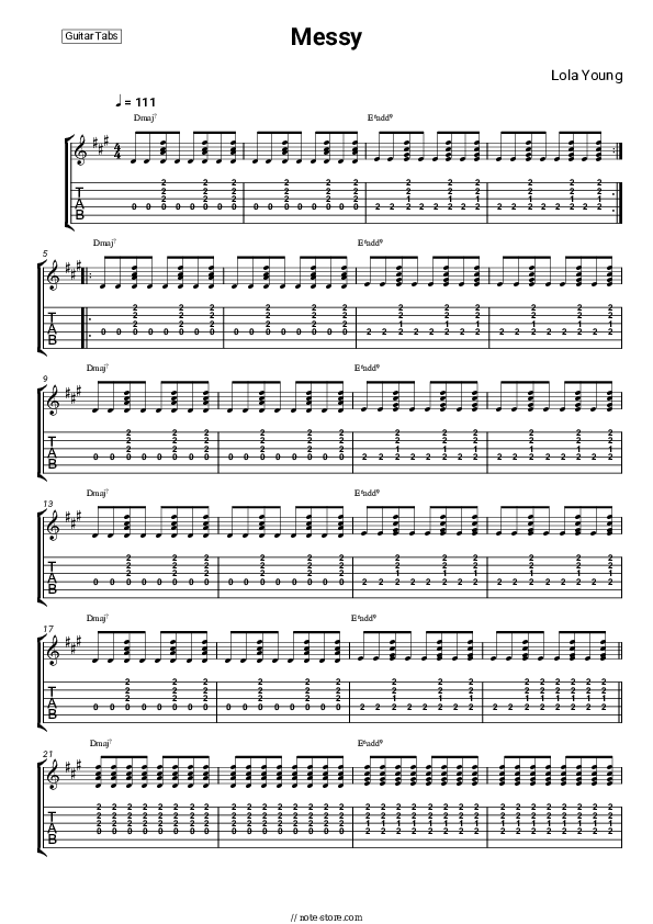 Messy - Lola Young Tabs - Guitar.Tabs