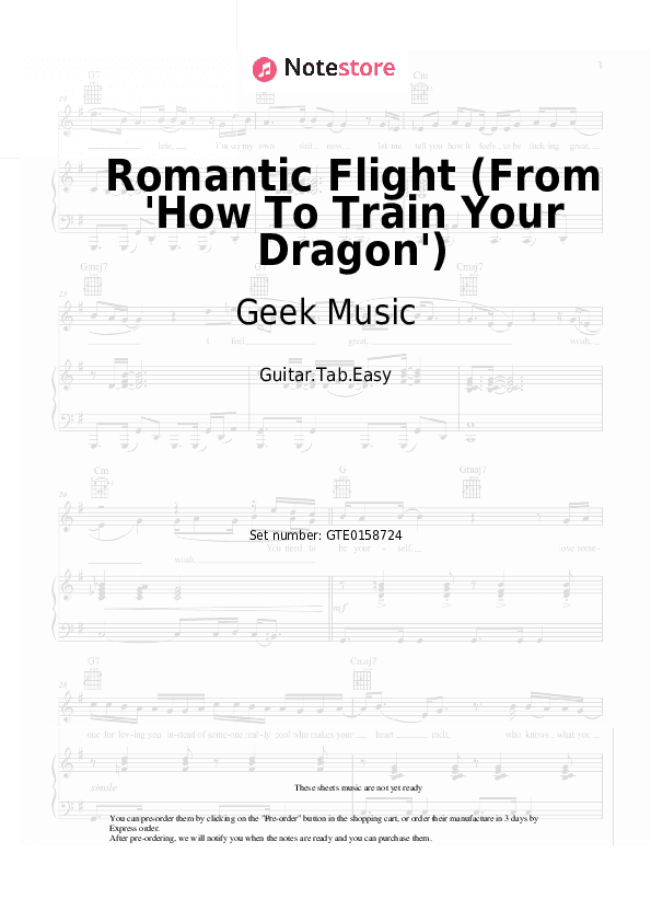 Romantic Flight (From 'How To Train Your Dragon') - Geek Music Tabs Easy - Guitar.Tab.Easy