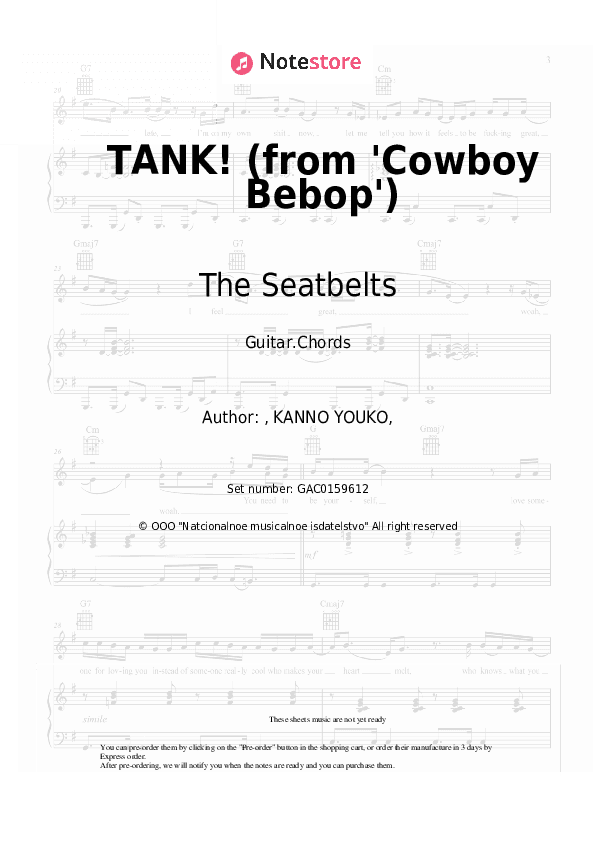 TANK! (from 'Cowboy Bebop') - The Seatbelts Chords - Guitar.Chords