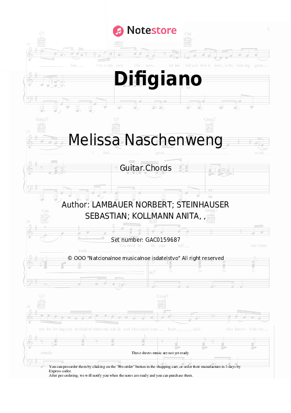 Difigiano - Melissa Naschenweng Chords - Guitar.Chords
