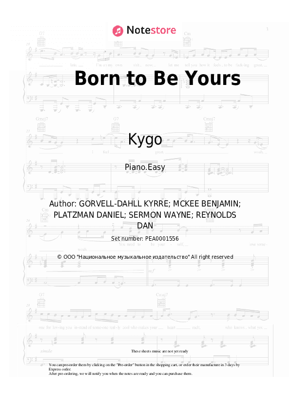 Born to Be Yours - Kygo, Imagine Dragons Piano Sheet Music Easy - Piano.Easy