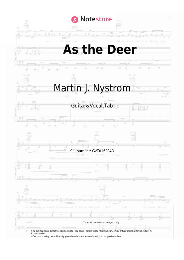 As the Deer - Martin J. Nystrom Chords and Voice - Guitar&Vocal.Tab