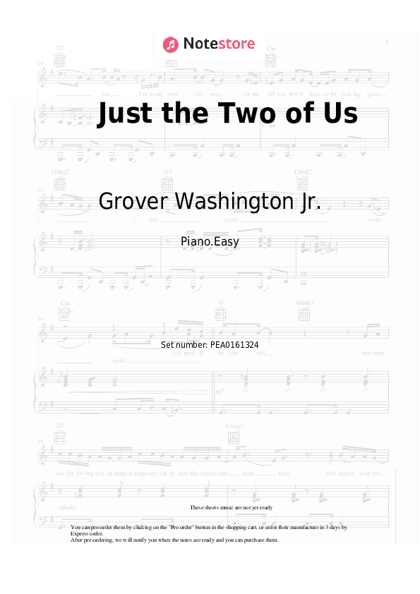 Just the Two of Us - Grover Washington Jr., Bill Withers Piano Sheet Music Easy - Piano.Easy