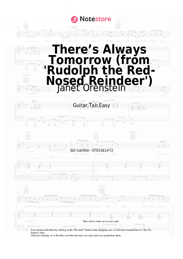 There’s Always Tomorrow (from 'Rudolph the Red-Nosed Reindeer') - Janet Orenstein Tabs Easy - Guitar.Tab.Easy