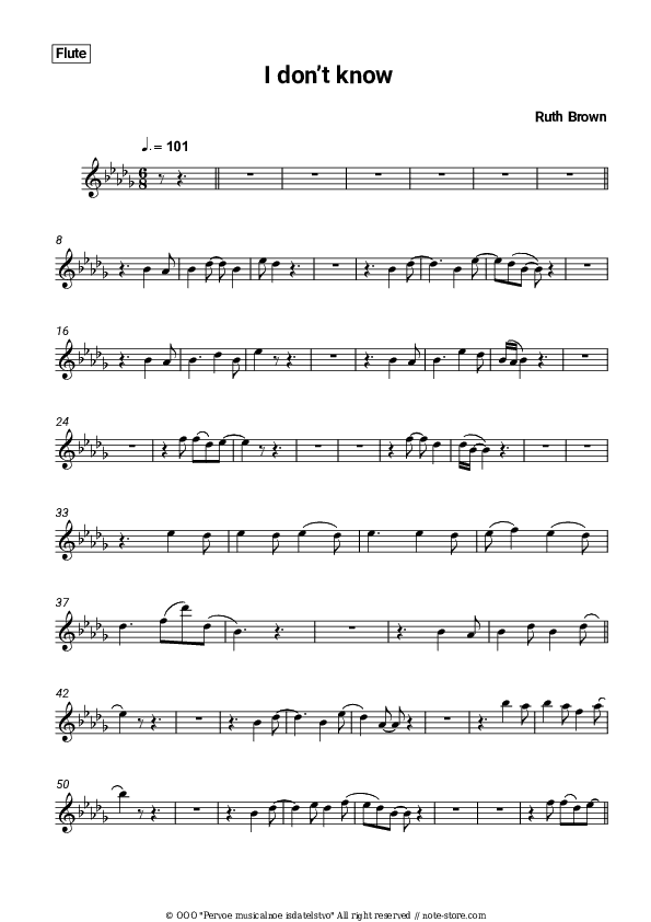 I don’t know - Ruth Brown Flute Sheet Music - Flute