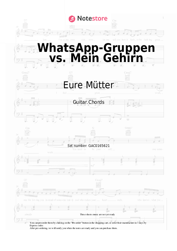 WhatsApp-Gruppen vs. Mein Gehirn - Eure Mütter Chords - Guitar.Chords